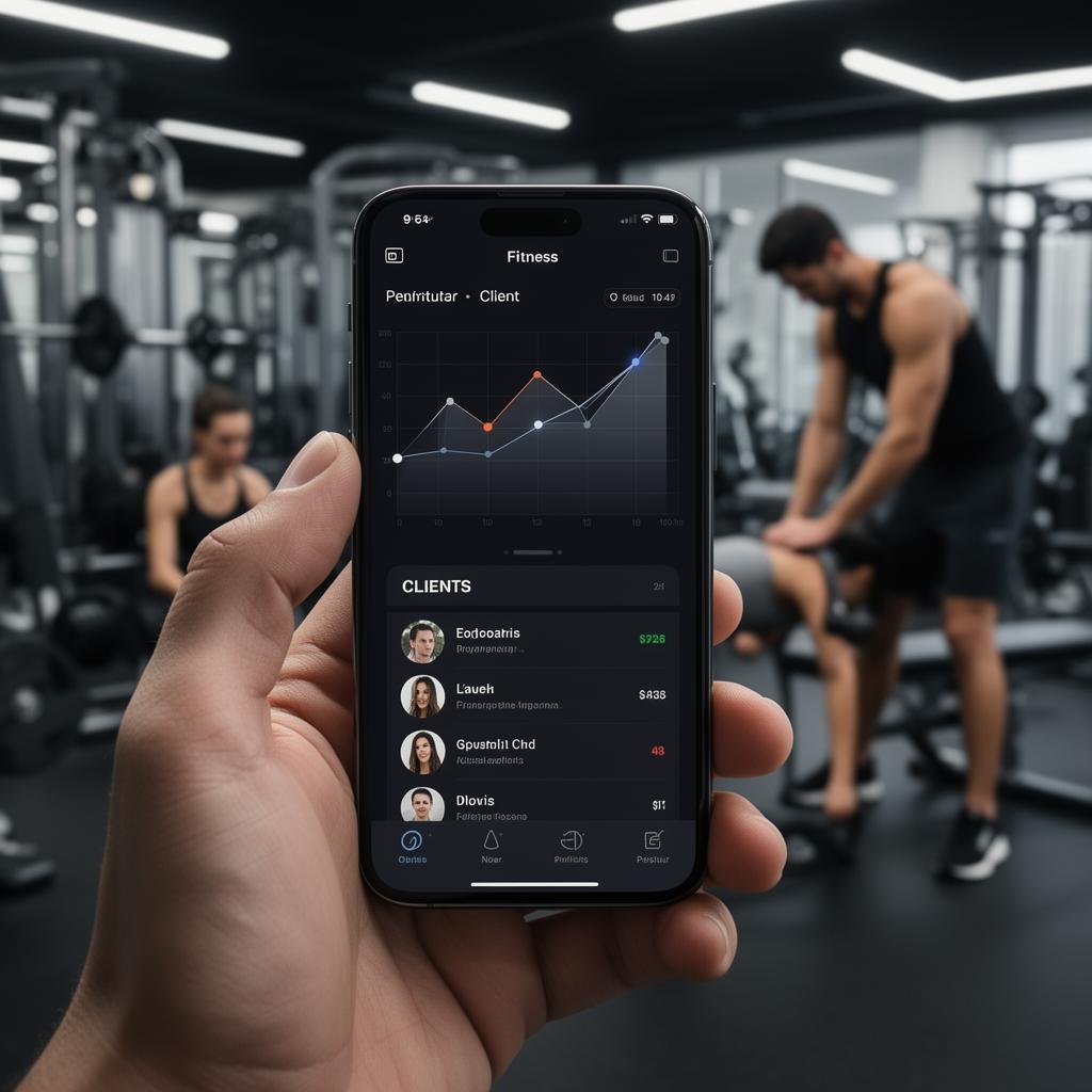 Fitness coaching dashboard on a phone