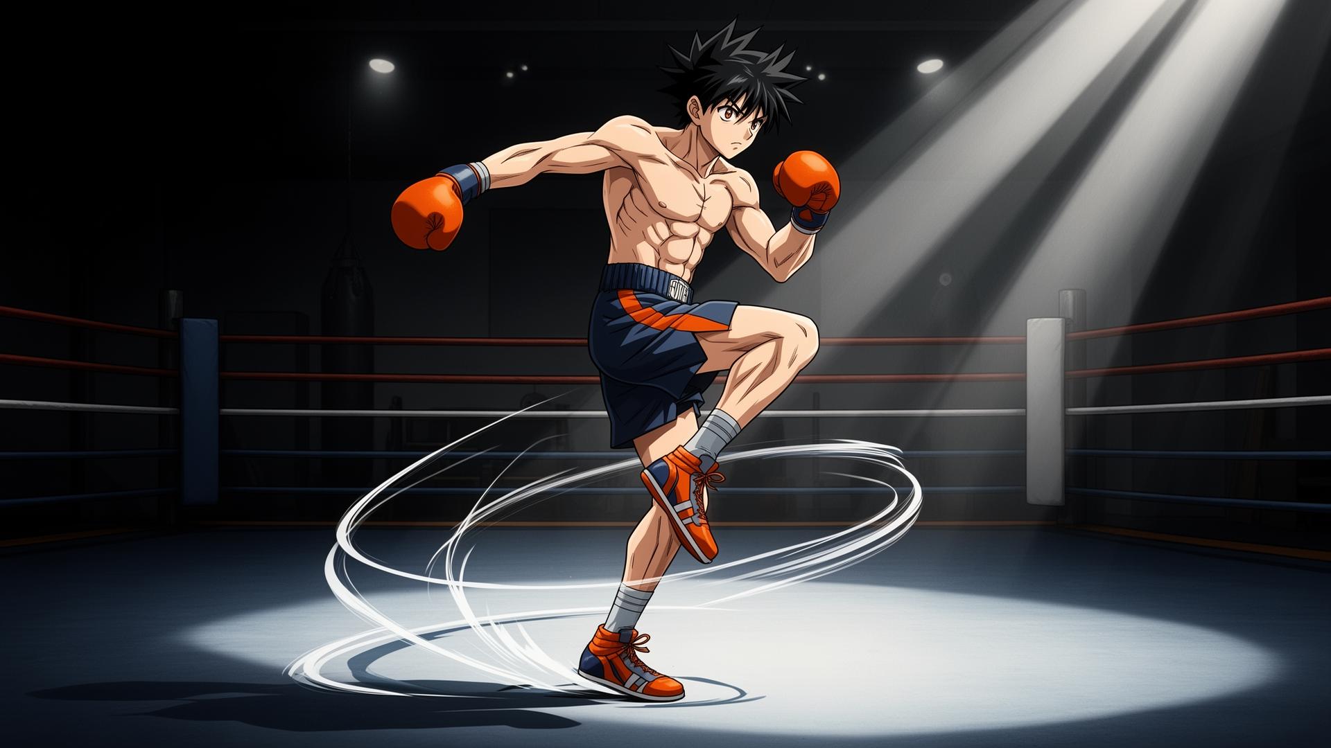 Boxing Footwork School illustration